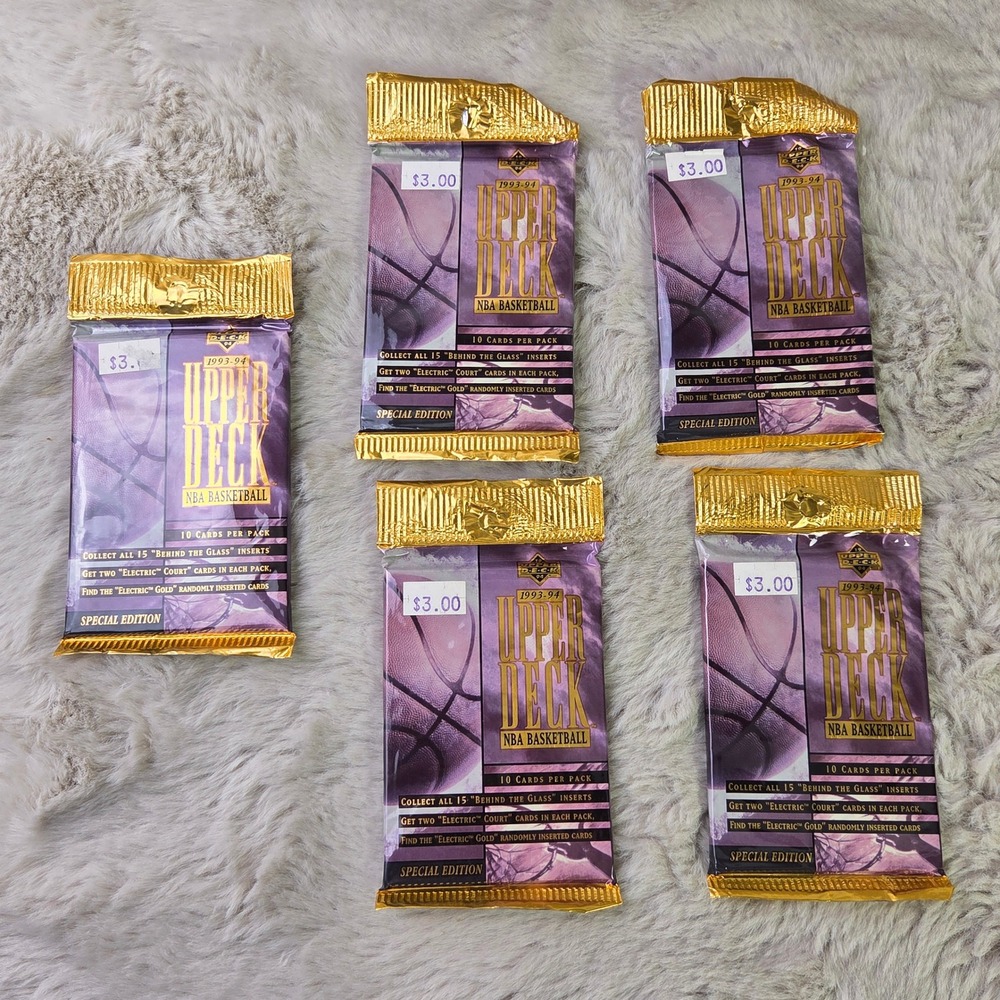 Lot of 5 1993-94 Upper Deck NBA Basketball Special Edition Sealed Packs 10 Cards